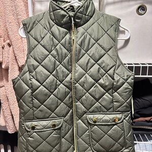 St. John's Bay Dark Green Quilted Vest